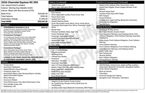 Photos of 2026 Chevrolet Equinox RS for sale in Plattsmouth, NE at Gregg Young Chevrolet Of Plattsmouth