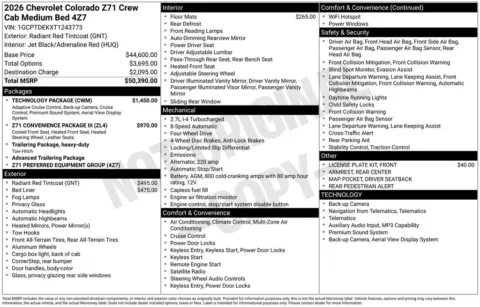 Photos of 2026 Chevrolet Colorado Z71 for sale in Plattsmouth, NE at Gregg Young Chevrolet Of Plattsmouth