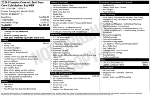 Photos of 2026 Chevrolet Colorado Trail Boss for sale in Plattsmouth, NE at Gregg Young Chevrolet Of Plattsmouth