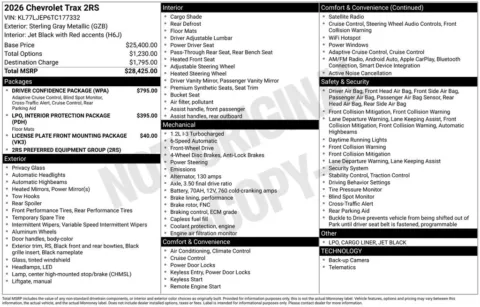 Photos of 2026 Chevrolet Trax 2RS for sale in Plattsmouth, NE at Gregg Young Chevrolet Of Plattsmouth