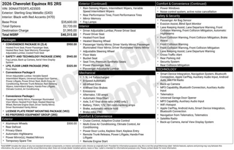 Photos of 2026 Chevrolet Equinox RS for sale in Plattsmouth, NE at Gregg Young Chevrolet Of Plattsmouth