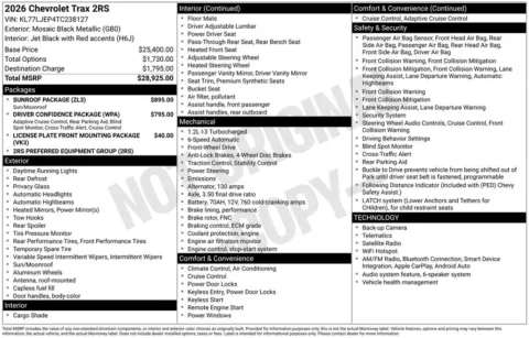 Photos of 2026 Chevrolet Trax 2RS for sale in Plattsmouth, NE at Gregg Young Chevrolet Of Plattsmouth