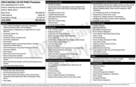 Photos of 2024 Mazda CX-90 PHEV Premium for sale in Plattsmouth, NE at Gregg Young Chevrolet Of Plattsmouth