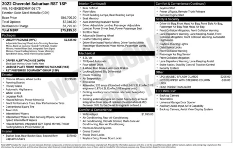 Photos of 2022 Chevrolet Suburban RST for sale in Newton, IA at Gregg Young of Newton