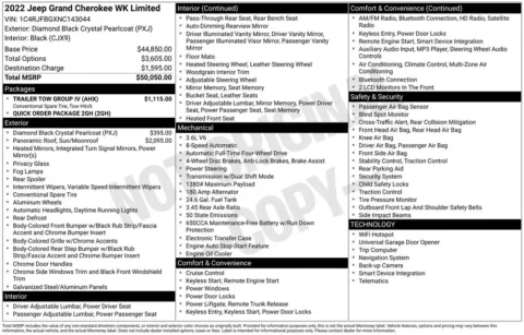 Photos of 2022 Jeep Grand Cherokee WK Limited for sale in Newton, IA at Gregg Young of Newton