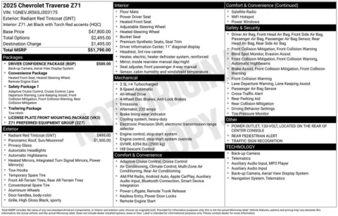 Photos of 2025 Chevrolet Traverse Z71 for sale in Newton, IA at Gregg Young of Newton