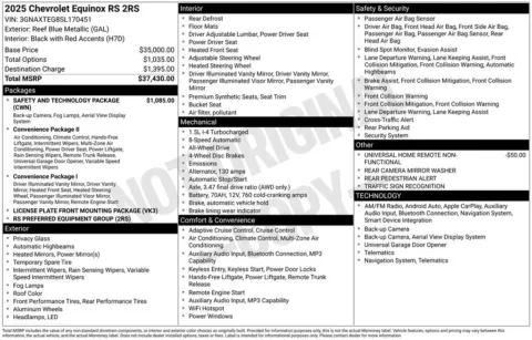 Photos of 2025 Chevrolet Equinox RS for sale in Newton, IA at Gregg Young of Newton