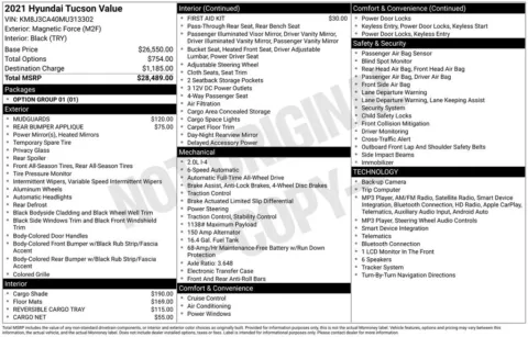 Photos of 2021 Hyundai Tucson Value for sale in Newton, IA at Gregg Young of Newton