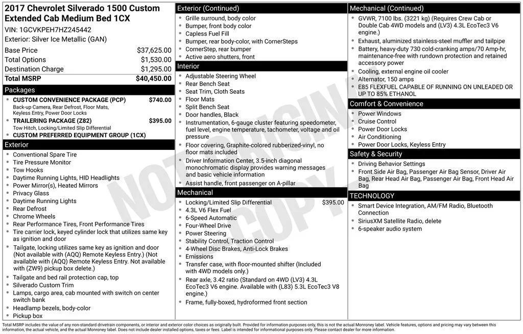 Used 2017 Chevrolet Silverado 1500 Custom with VIN 1GCVKPEH7HZ245442 for sale in Newton, IA