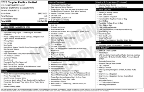 Photos of 2025 Chrysler Pacifica Limited for sale in Newton, IA at Gregg Young of Newton