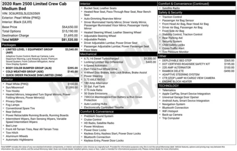 Photos of 2020 Ram 2500 Limited for sale in Newton, IA at Gregg Young of Newton