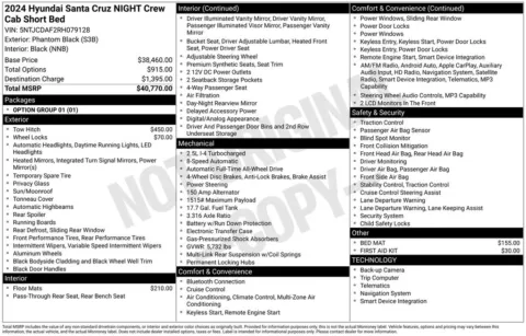 Photos of 2024 Hyundai Santa Cruz NIGHT for sale in Newton, IA at Gregg Young Ford of Newton