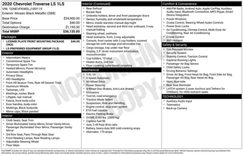 Photos of 2020 Chevrolet Traverse LS for sale in Newton, IA at Gregg Young Ford of Newton