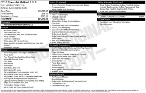 Photos of 2016 Chevrolet Malibu LS for sale in Newton, IA at Gregg Young Ford of Newton