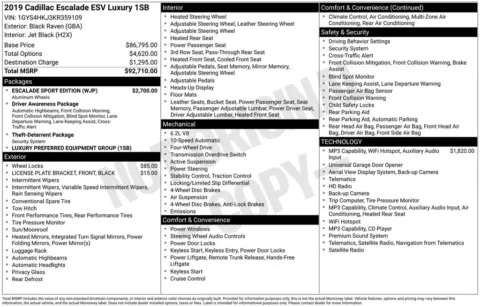 Photos of 2019 Cadillac Escalade ESV Luxury for sale in Newton, IA at Gregg Young Ford of Newton