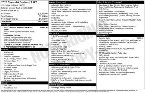 Photos of 2025 Chevrolet Equinox LT for sale in Newton, IA at Gregg Young Ford of Newton