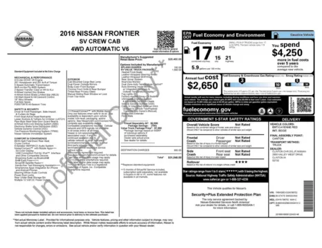 Photos of 2016 Nissan Frontier SV for sale in Newton, IA at Gregg Young Ford of Newton