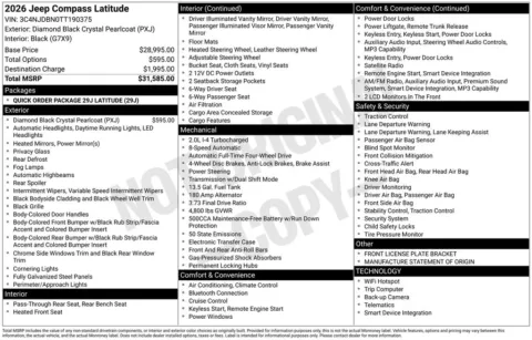 Photos of 2026 Jeep Compass Latitude for sale in Abrams, WI at Gregg Young Abrams Chrysler Dodge Jeep Ram