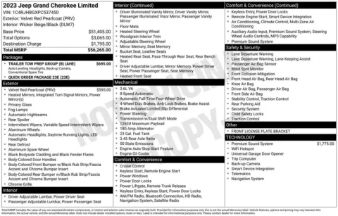 Photos of 2023 Jeep Grand Cherokee Limited for sale in Abrams, WI at Gregg Young Abrams Chrysler Dodge Jeep Ram