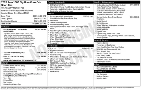 Photos of 2020 Ram 1500 Big Horn/Lone Star for sale in Abrams, WI at Gregg Young Abrams Chrysler Dodge Jeep Ram