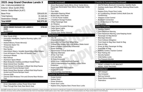 Photos of 2025 Jeep Grand Cherokee Laredo X for sale in Abrams, WI at Gregg Young Abrams Chrysler Dodge Jeep Ram