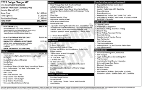 Photos of 2023 Dodge Charger GT for sale in Abrams, WI at Gregg Young Abrams Chrysler Dodge Jeep Ram