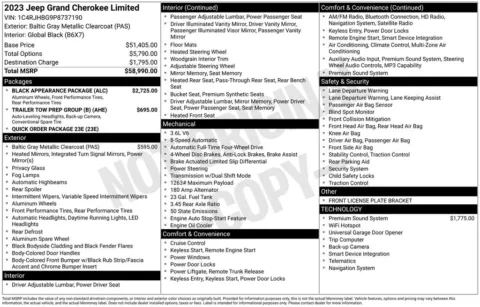 Photos of 2023 Jeep Grand Cherokee Limited for sale in Abrams, WI at Gregg Young Abrams Chrysler Dodge Jeep Ram