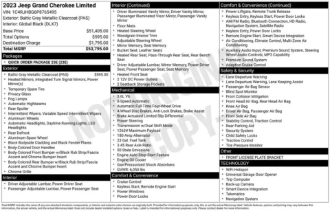 Photos of 2023 Jeep Grand Cherokee Limited for sale in Abrams, WI at Gregg Young Abrams Chrysler Dodge Jeep Ram