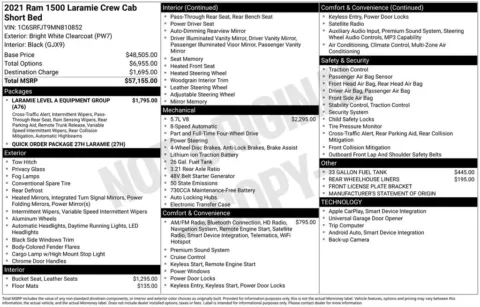 Photos of 2021 Ram 1500 Laramie for sale in Abrams, WI at Gregg Young Abrams Chrysler Dodge Jeep Ram