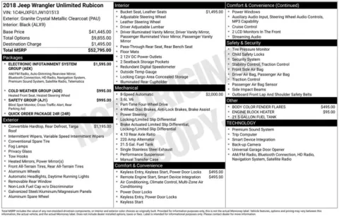 Photos of 2018 Jeep Wrangler Unlimited Rubicon for sale in Abrams, WI at Gregg Young Abrams Chrysler Dodge Jeep Ram