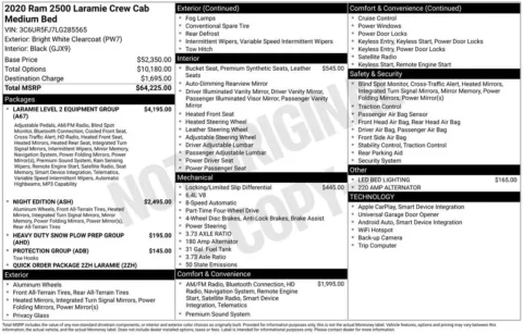 Photos of 2020 Ram 2500 Laramie for sale in Abrams, WI at Gregg Young Abrams Chrysler Dodge Jeep Ram