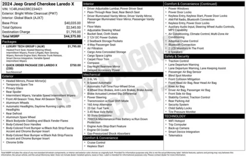 Photos of 2024 Jeep Grand Cherokee Laredo X for sale in Abrams, WI at Gregg Young Abrams Chrysler Dodge Jeep Ram