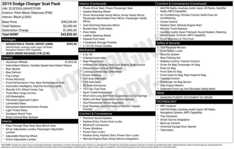 Photos of 2019 Dodge Charger R/T Scat Pack for sale in Abrams, WI at Gregg Young Abrams Chrysler Dodge Jeep Ram