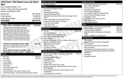 Photos of 2023 Ram 1500 Rebel for sale in Abrams, WI at Gregg Young Abrams Chrysler Dodge Jeep Ram