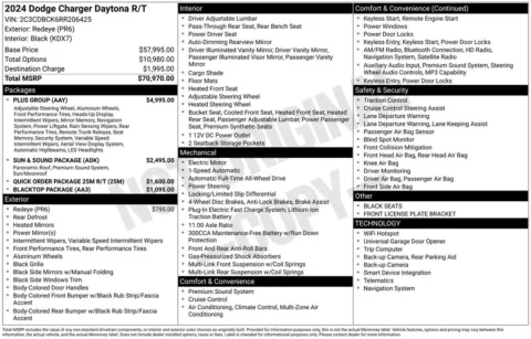 Photos of 2024 Dodge Charger R/T for sale in Abrams, WI at Gregg Young Abrams Chrysler Dodge Jeep Ram