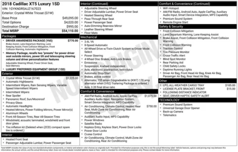 Photos of 2018 Cadillac XT5 Luxury for sale in Abrams, WI at Gregg Young Abrams Chrysler Dodge Jeep Ram