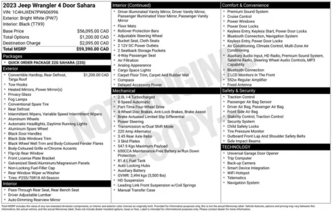 Photos of 2023 Jeep Wrangler Sahara for sale in Abrams, WI at Gregg Young Abrams Chrysler Dodge Jeep Ram