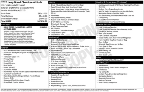 Photos of 2026 Jeep Grand Cherokee Laredo for sale in Abrams, WI at Gregg Young Abrams Chrysler Dodge Jeep Ram