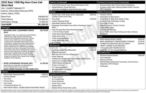 Photos of 2022 Ram 1500 Big Horn/Lone Star for sale in Abrams, WI at Gregg Young Abrams Chrysler Dodge Jeep Ram