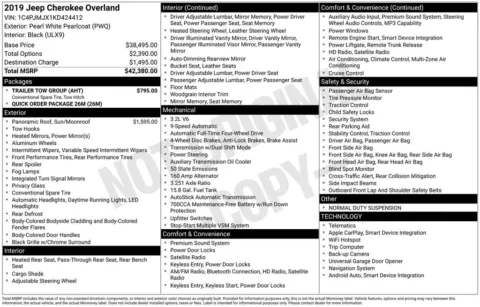 Photos of 2019 Jeep Cherokee Overland for sale in Abrams, WI at Gregg Young Abrams Chrysler Dodge Jeep Ram