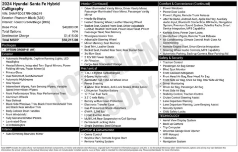 Photos of 2024 Hyundai Santa Fe Hybrid Calligraphy for sale in Abrams, WI at Gregg Young Abrams Chrysler Dodge Jeep Ram