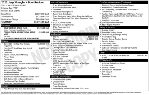 Photos of 2023 Jeep Wrangler Rubicon for sale in Abrams, WI at Gregg Young Abrams Chrysler Dodge Jeep Ram