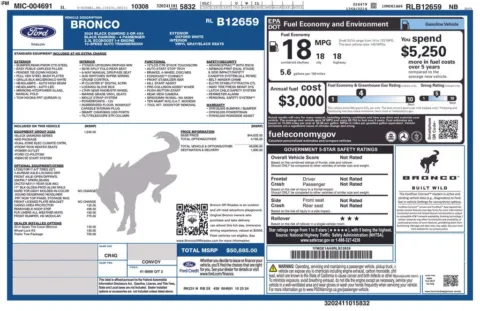 Photos of 2024 Ford Bronco Black Diamond for sale in Abrams, WI at Gregg Young Abrams Chrysler Dodge Jeep Ram