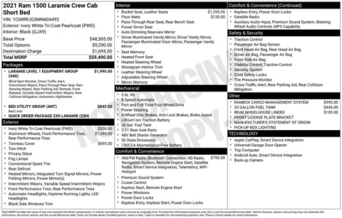 Photos of 2021 Ram 1500 Laramie for sale in Abrams, WI at Gregg Young Abrams Chrysler Dodge Jeep Ram