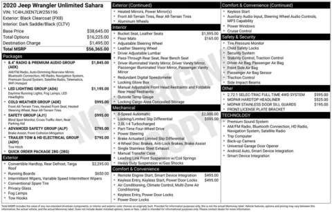 Photos of 2020 Jeep Wrangler Unlimited Sahara for sale in Abrams, WI at Gregg Young Abrams Chrysler Dodge Jeep Ram