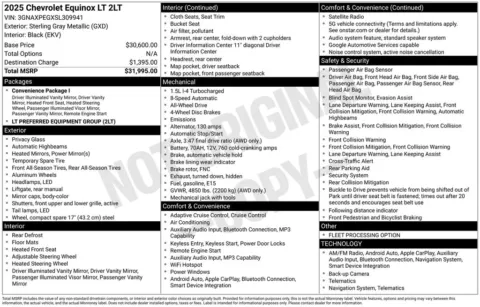 Photos of 2025 Chevrolet Equinox LT for sale in Abrams, WI at Gregg Young Abrams Chrysler Dodge Jeep Ram