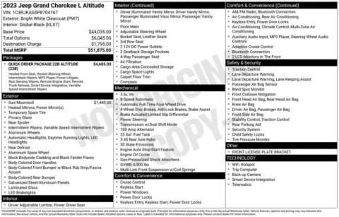 Photos of 2023 Jeep Grand Cherokee L Altitude for sale in Abrams, WI at Gregg Young Abrams Chrysler Dodge Jeep Ram