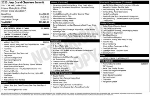 Photos of 2023 Jeep Grand Cherokee Summit for sale in Abrams, WI at Gregg Young Abrams Chrysler Dodge Jeep Ram