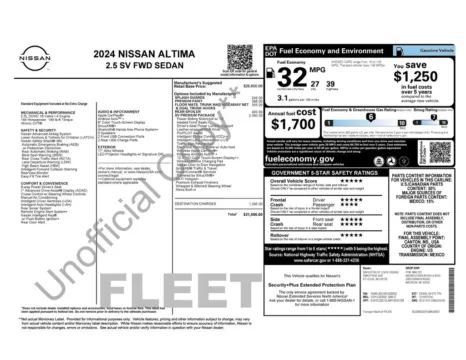 Photos of 2024 Nissan Altima 2.5 SV for sale in Abrams, WI at Gregg Young Abrams Chrysler Dodge Jeep Ram