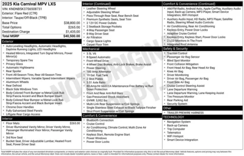 Photos of 2025 Kia Carnival LXS for sale in Abrams, WI at Gregg Young Abrams Chrysler Dodge Jeep Ram